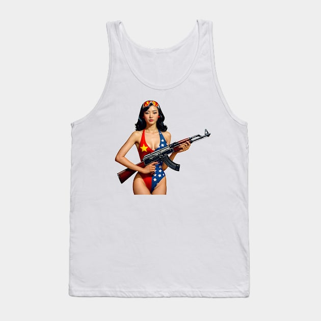 Pinup Girl Tank Top by Rawlifegraphic